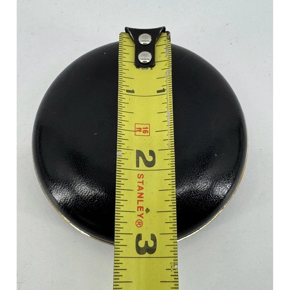 Vintage German Seth Thomas Travel Clock Gold Black Small Works!!